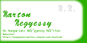 marton negyessy business card